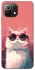 Чохол на Xiaomi Mi 11 Lite Сat with glasses фото 1 з 1
