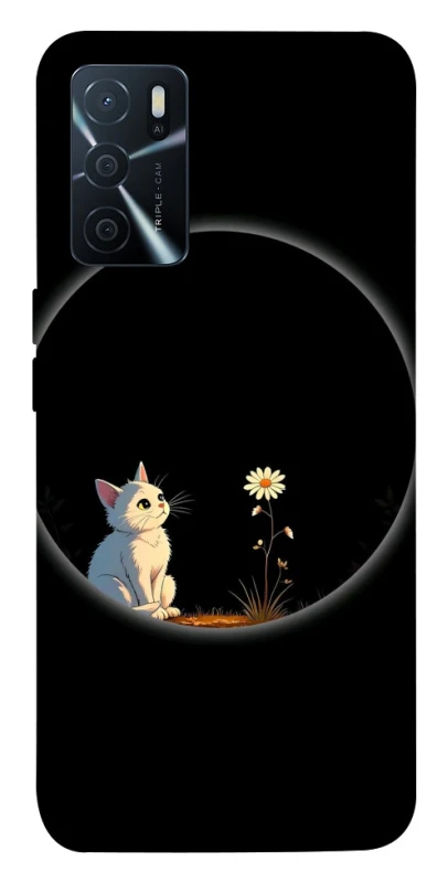 Чохол на Oppo A16s / A16 Cat and flower фото 1 з 1