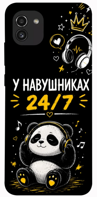 Чехол на Samsung Galaxy A03 У навушниках 24/7 фото 1 из 1