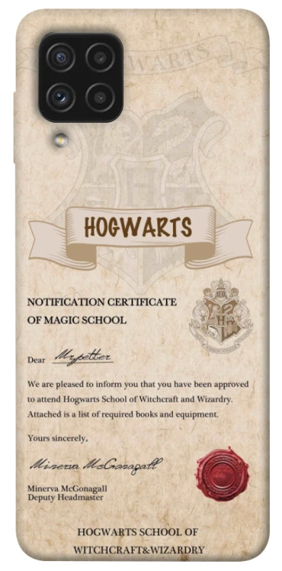 Чехол на Samsung Galaxy A22 4G The Hogwarts acceptance letter фото 1 из 1