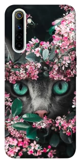 Чехол на Realme 6 Кот в цветах фото 1 из 1