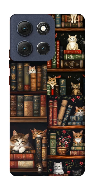 Чохол на Motorola Moto G86 Cats & Books фото 1 з 1