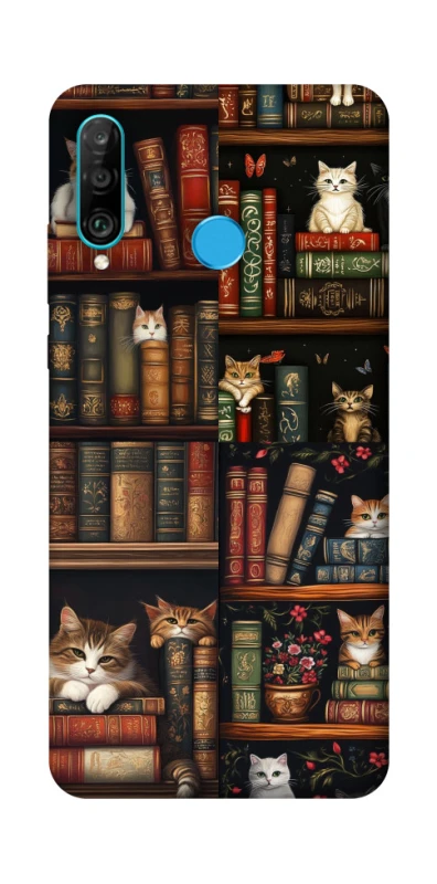 Чехол на Huawei P30 lite Cats & Books фото 1 из 1
