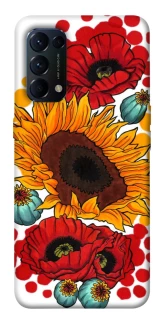 Чохол на Oppo Reno 5 4G Соняшники та маки фото 1 з 1