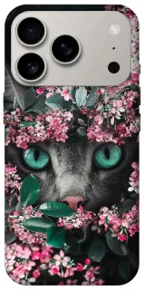 Чехол на Apple iPhone 18 Pro Кот в цветах фото 1 из 2