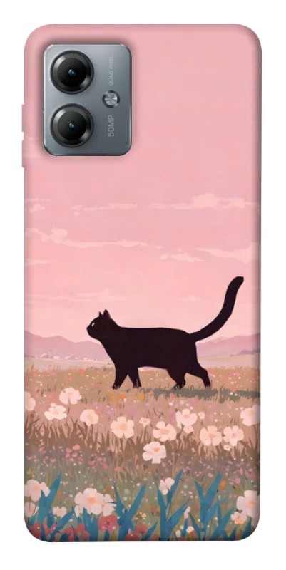 Чохол на Motorola Moto G14 cat on a field фото 1 з 1