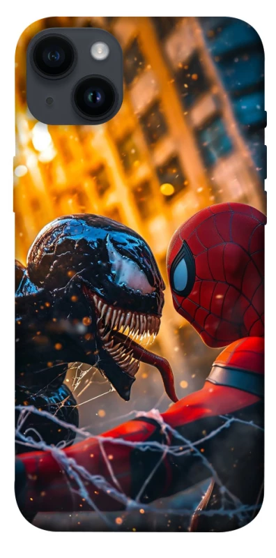 Чехол на Apple iPhone 14 Plus (6.7") Venom vs Spiderman фото 1 из 1