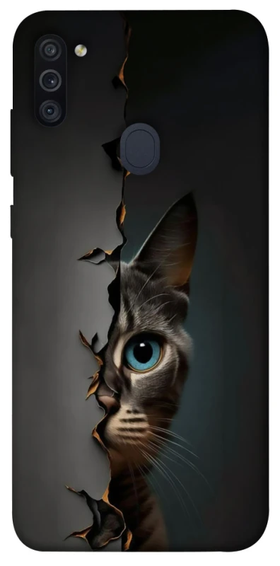 Чехол на Samsung Galaxy M11 Кот-подглядыватель v2 фото 1 из 1
