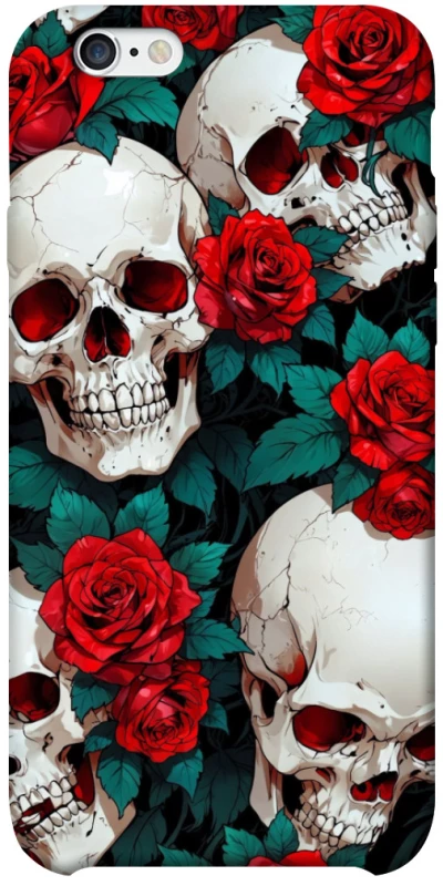 Чехол на Apple iPhone 6/6s plus (5.5") skull and rose фото 1 из 1