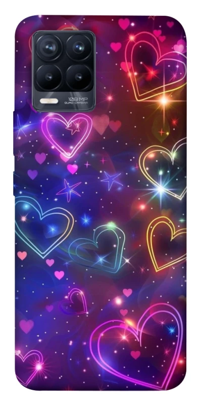Чохол на Realme 8 Drawn hearts фото 1 з 1
