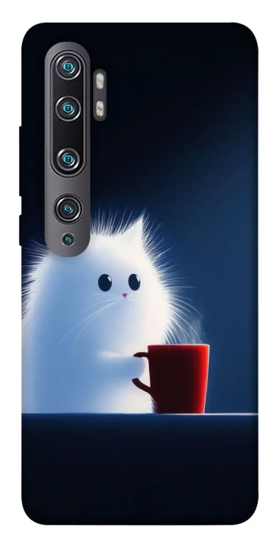 Чехол на Xiaomi Mi Note 10 / Note 10 Pro / Mi CC9 Pro Чехол кот с кофе фото 1 из 1
