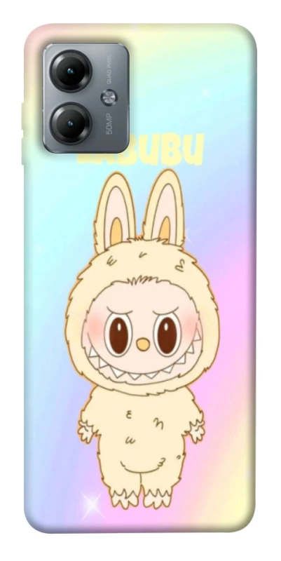 Чохол на Motorola Moto G14 Fluffy Rainbow Labubu фото 1 з 1