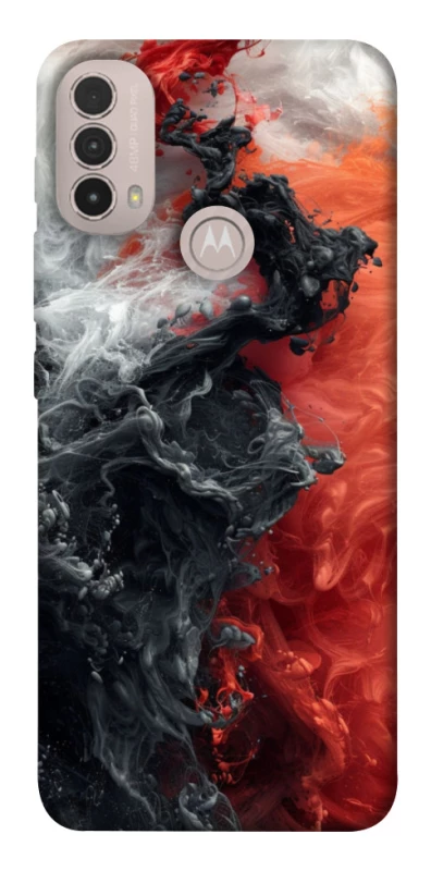 Чехол на Motorola Moto E40 Black and Red фото 1 из 1