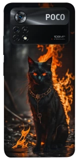 Чехол на Xiaomi Poco X4 Pro 5G Огненный кот фото 1 из 1