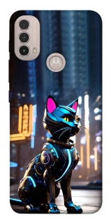 Чехол на Motorola Moto E40 Cyber cat фото 1 из 1