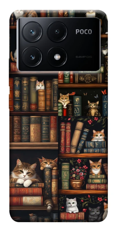 Чехол на Xiaomi Poco X6 Cats & Books фото 1 из 1