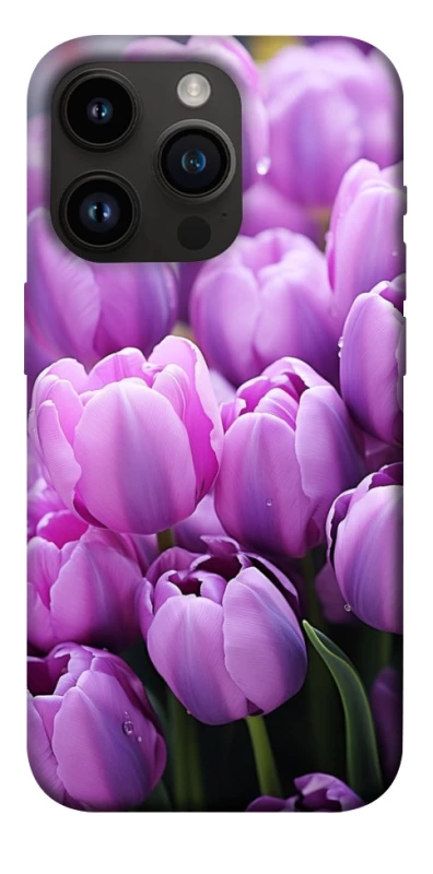 Чехол на Apple iPhone 14 Pro (6.1") Фиолетовые тюльпаны фото 1 из 1