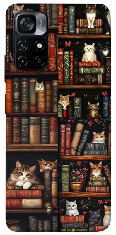 Чехол на Xiaomi Poco M4 Pro 5G Cats & Books фото 1 из 1