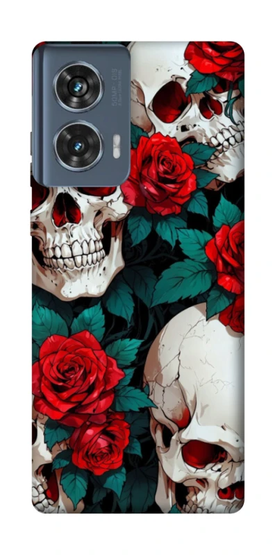 Чохол на Motorola Edge 50 skull and rose фото 1 з 1
