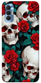 Чохол на TECNO Spark 8P skull and rose фото 1 з 1