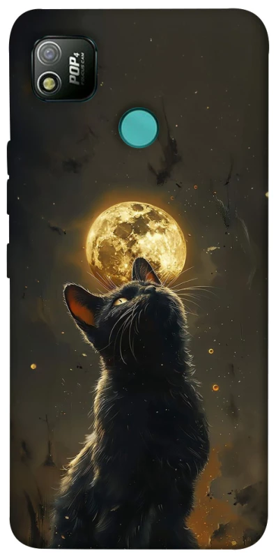 Чохол на TECNO POP 4 Кіт під місяцем v2 фото 1 з 1