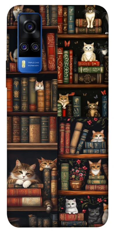 Чохол на Vivo Y51a Cats & Books фото 1 з 1