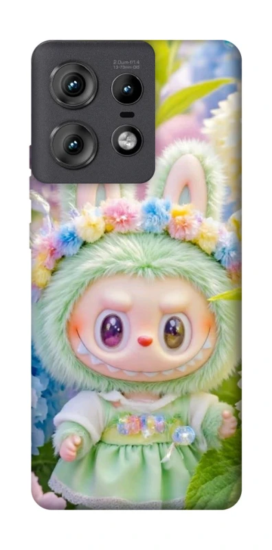 Чохол на Motorola Edge 50 Pro Labubu & Flowers ver.2 фото 1 з 1