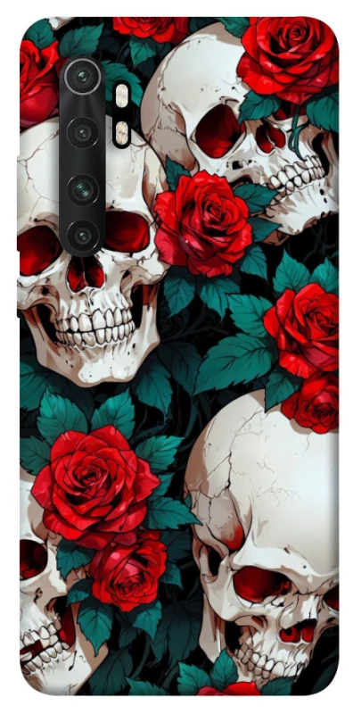 Чехол на Xiaomi Mi Note 10 Lite skull and rose фото 1 из 1
