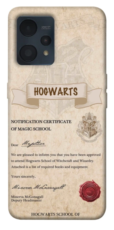 Чехол на Realme 9 4G / 9 Pro+ The Hogwarts acceptance letter фото 1 из 1