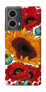 Чохол на Motorola Moto G85 Соняшники та маки фото 1 з 1