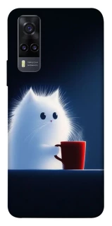 Чехол на Vivo Y31 Чехол кот с кофе фото 1 из 1