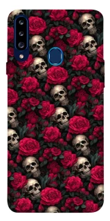 Чехол на Samsung Galaxy A20s Черепа и розы фото 1 из 1