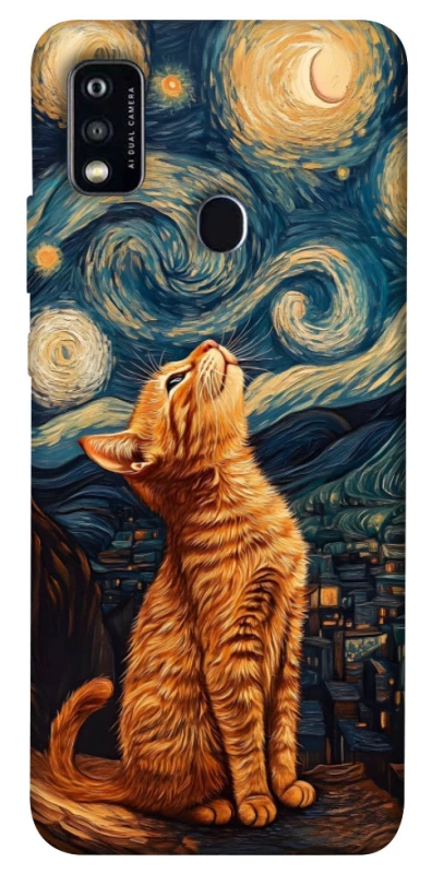 Чохол на ZTE Blade A51 van gogh cat фото 1 з 1