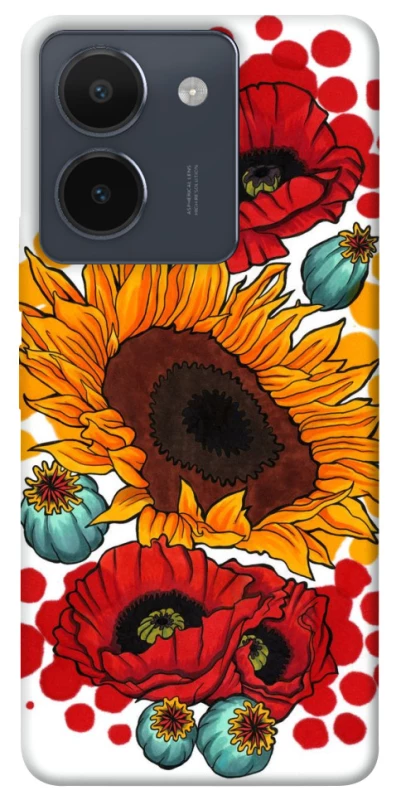 Чохол на Vivo Y36 Соняшники та маки фото 1 з 1