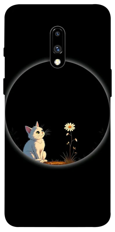 Чохол на OnePlus 7 Cat and flower фото 1 з 1