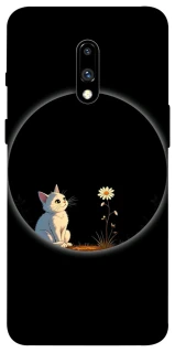 Чохол на OnePlus 7 Cat and flower фото 1 з 1