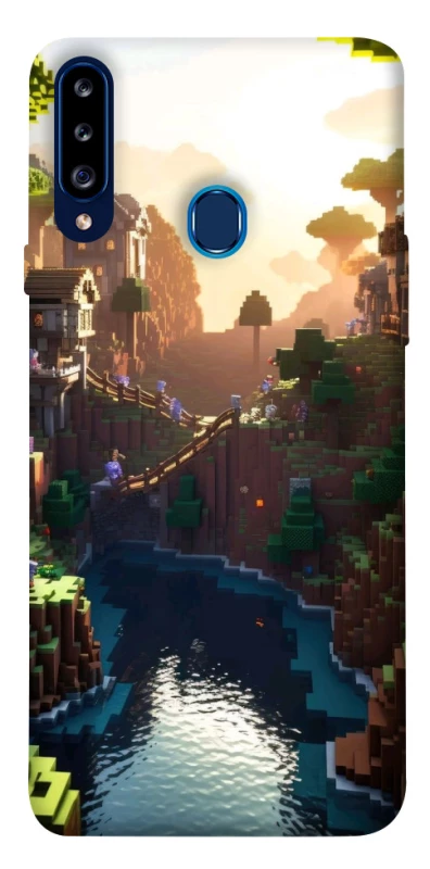 Чохол на Samsung Galaxy A20s Minecraft sunset фото 1 з 1