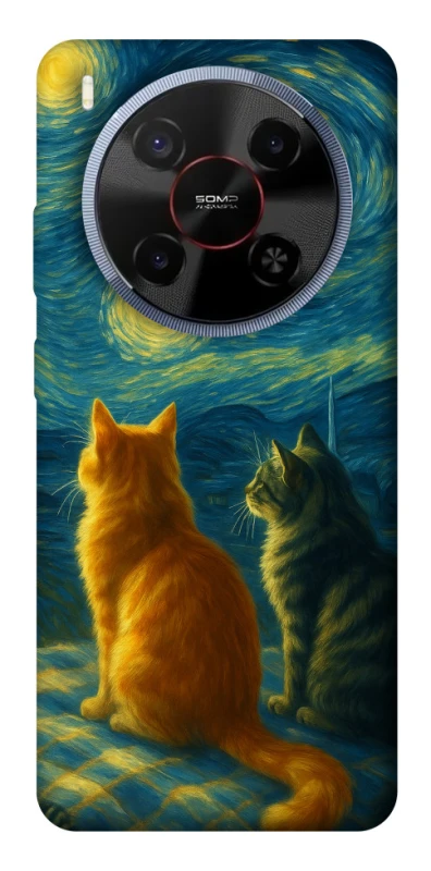 Чохол на ZTE Blade V70 Max Cats under the stars фото 1 Чохол на ZTE Blade V70 Max Cats under the stars фото 1 з 1