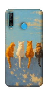 Чехол на Huawei P30 lite cats on wall фото 1 Чехол на Huawei P30 lite cats on wall фото 1 из 1