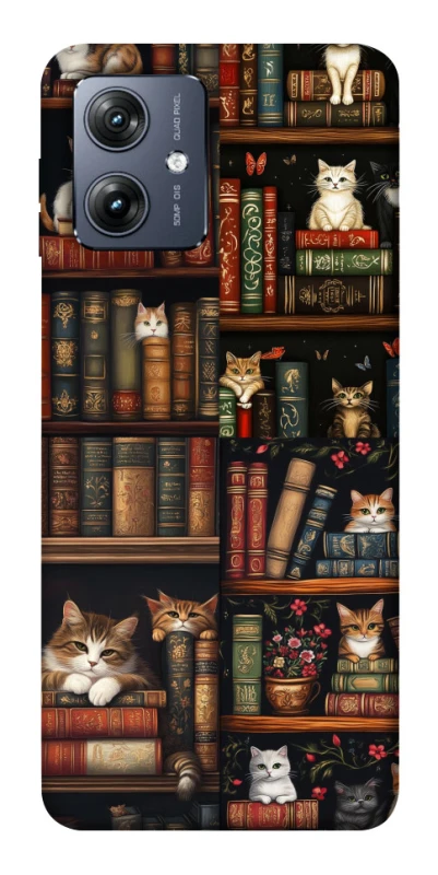 Чохол на Motorola Moto G54 Cats & Books фото 1 з 1