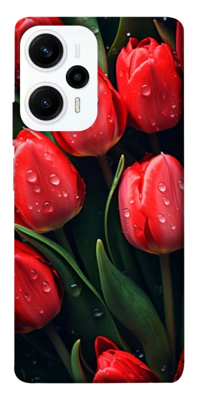 Чохол на Xiaomi Poco F5 / Note 12 Turbo Червоні тюльпани фото 1 з 1