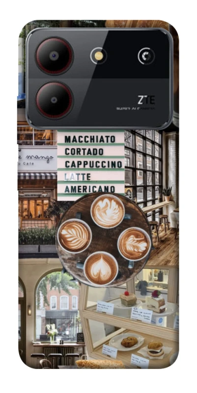 Чохол на ZTE Blade A54 4G Coffee collage ver.5 фото 1 з 1