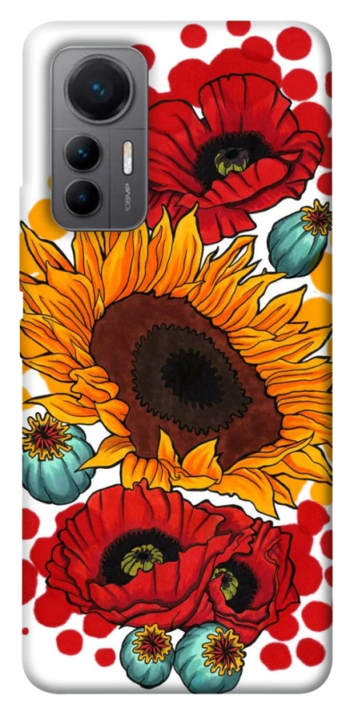 Чохол на Xiaomi 12 Lite Соняшники та маки фото 1 з 1