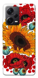 Чехол на Xiaomi Redmi Note 12 Pro+ 5G Подсолнечники и маки фото 1 из 1