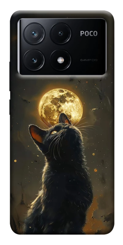 Чохол на Xiaomi Poco X6 Кіт під місяцем v2 фото 1 з 1