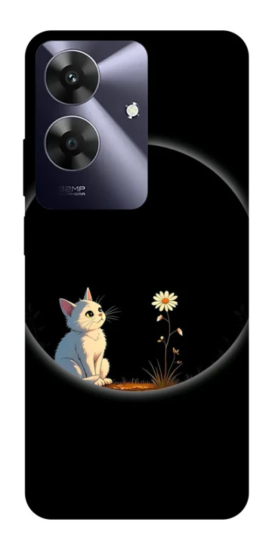 Чохол на Realme Note 60 Cat and flower фото 1 з 1