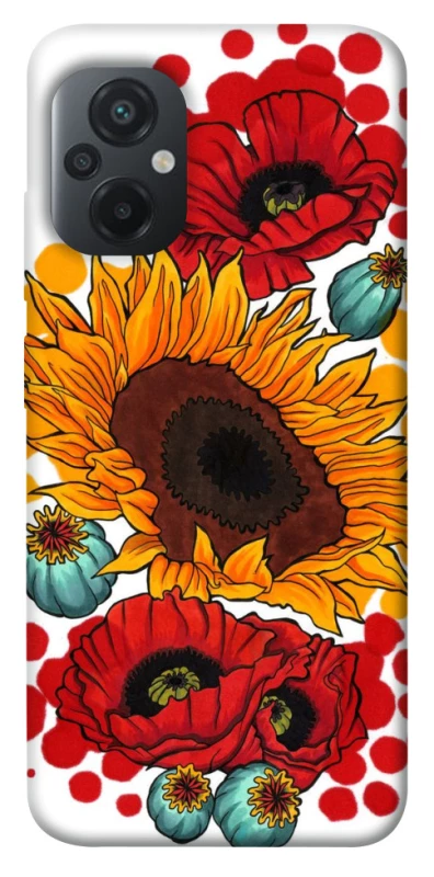 Чохол на Xiaomi Poco M5 Соняшники та маки фото 1 з 1