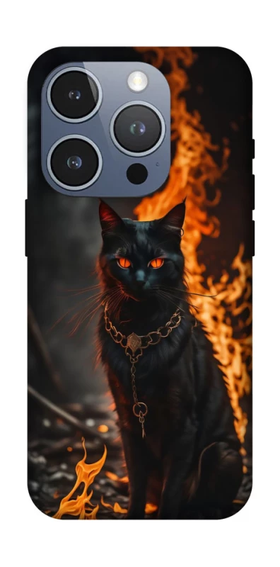 Чехол на Apple iPhone 16 Pro Огненный кот фото 1 из 1