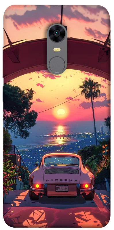 Чехол на Xiaomi Redmi 5 Plus / Redmi Note 5 (Single Camera) Porsche at sunset фото 1 из 1