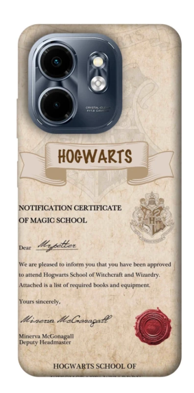 Чохол на Infinix Smart 9 4G / Hot 50i The Hogwarts acceptance letter фото 1 з 1